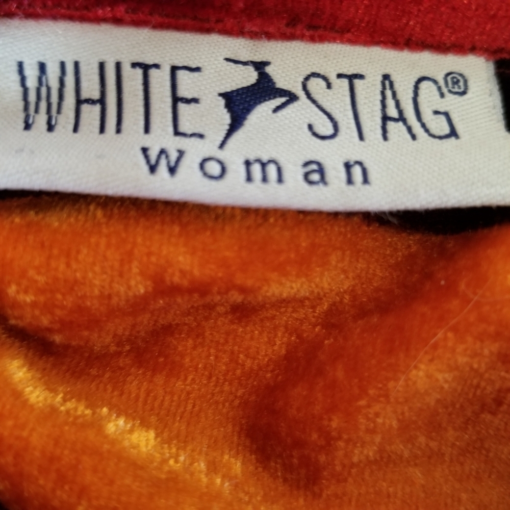 White Stag Woman Patchwork Velour Shirt Top 14W/16W - Picture 5 of 6